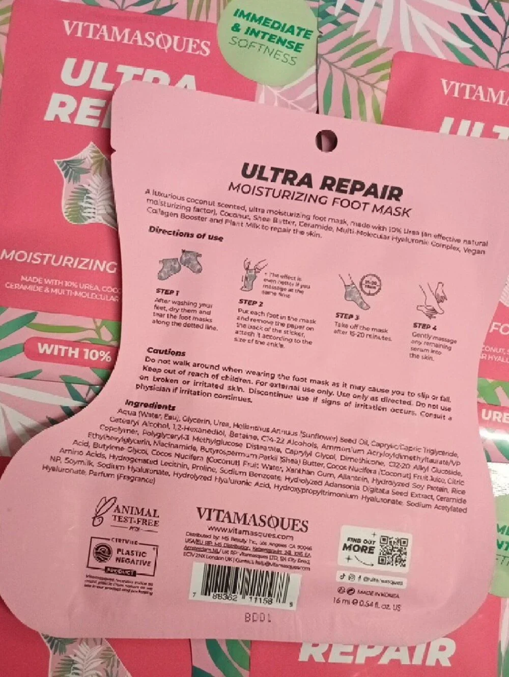 5 Ultra Repair Moisturizing Foot Mask - Pink